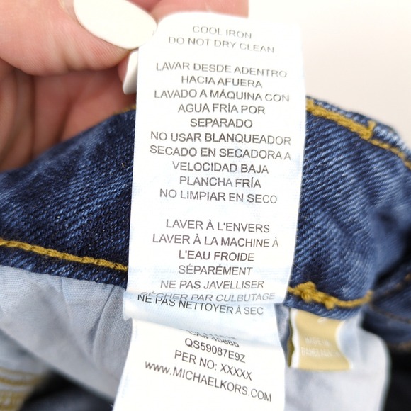 Michael Kors Wide Leg Sailor Jeans Women 6 Blue Gold Button High Rise Denim - Picture 8 of 8